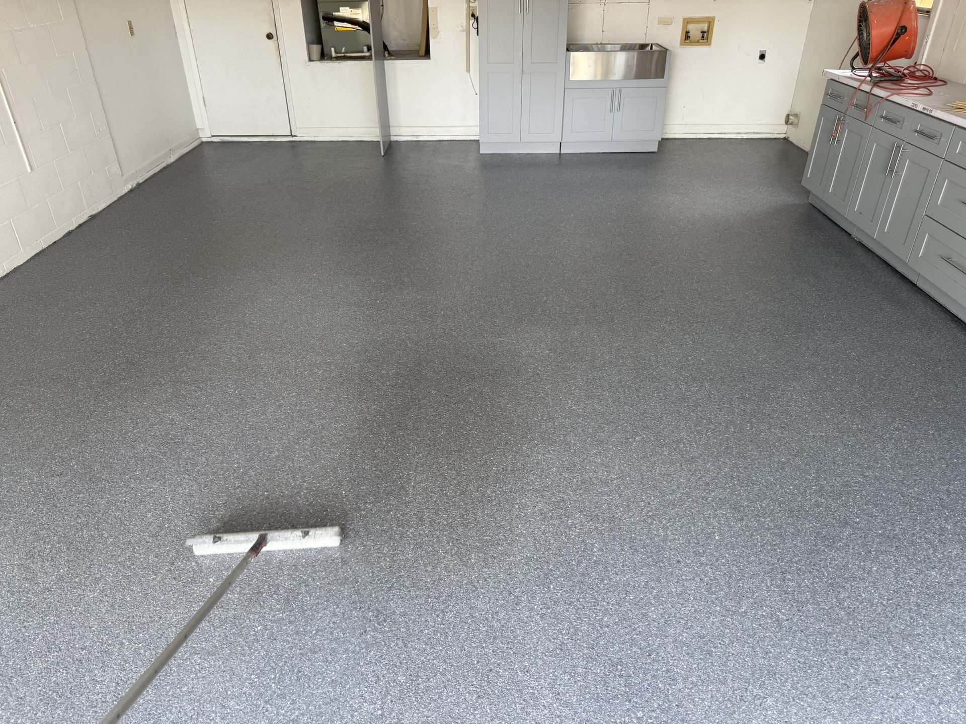Cedarfield Drive — completed flake epoxy garage floor